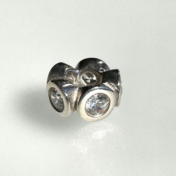 PANDORA Circle Lights Spacer Charm 790226CZ 925 ALE Clear CZ Retired Silver Bead - Picture 3 of 11